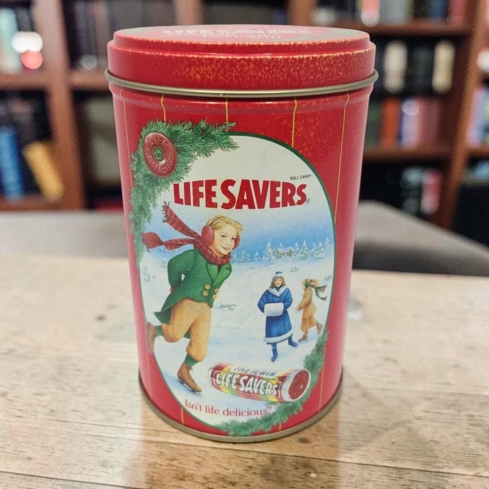 VTG Life Savers 1991 Limited Edition Holiday Keepsake Tin Christmas Decor Red 6